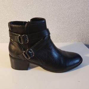 Unisa black booties with buckles. Size 8